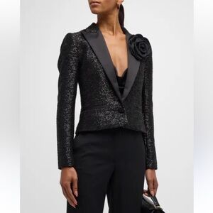 L’Agence Scarlet Sequined Cropped Blazer size 4